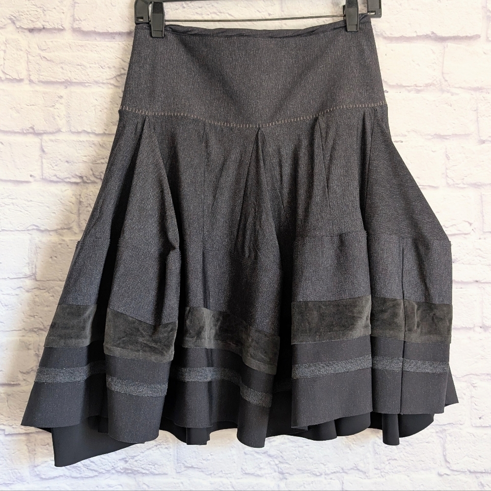 Vintage Y2K Marithe Francois Girbaud Skirt 38 6 Gray Mixed Medium Bubble - Picture 3 of 5